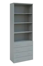 N 6 - 84ZN kancelářská skříň, 4-zásuvková/nika, 2150x800x400, šedá